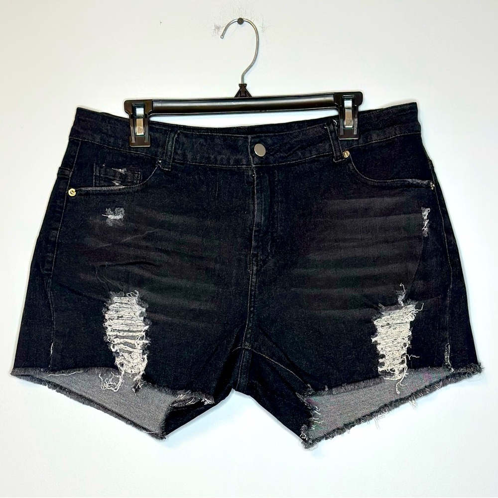 Ripped black shorts